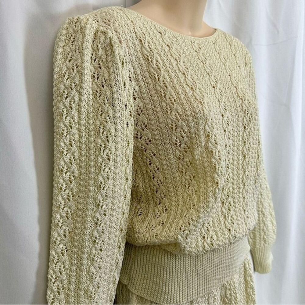 Vintage Vivanti Cottagecore Crochet Sweater Set 70's Grandmacore - Picture 13 of 16